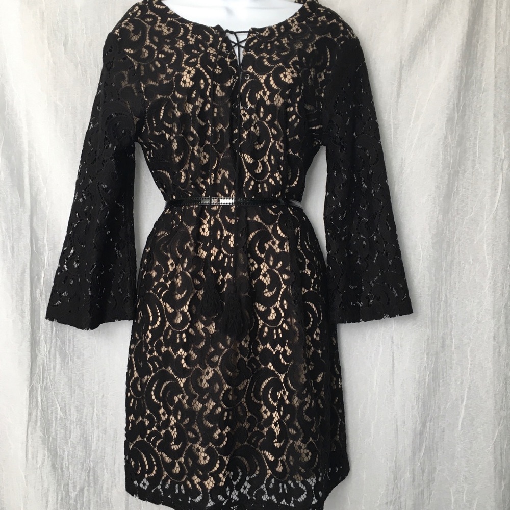 Little Black Dress - Lace - Tunic Dress - Mod Dress - LBD